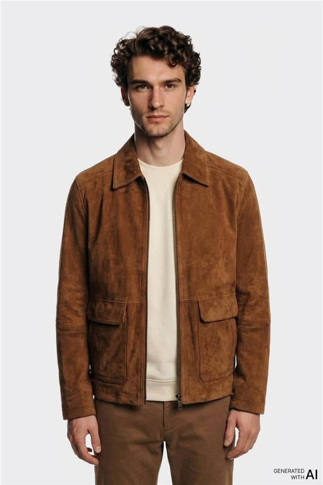 Taba Deri Erkek Ceket