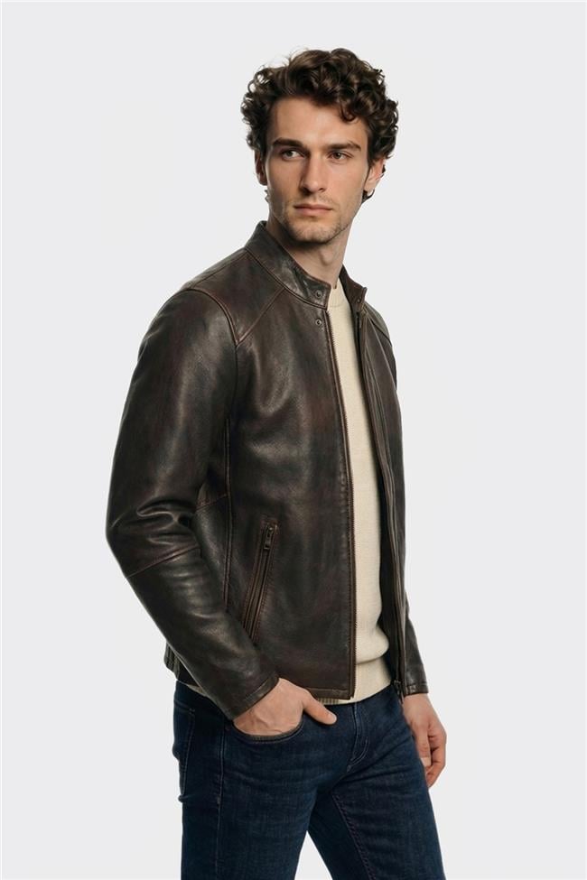 Taba Deri Erkek Ceket