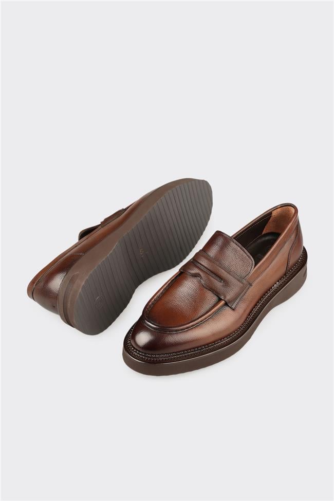 Taba Deri Erkek Günlük Ayakkabı