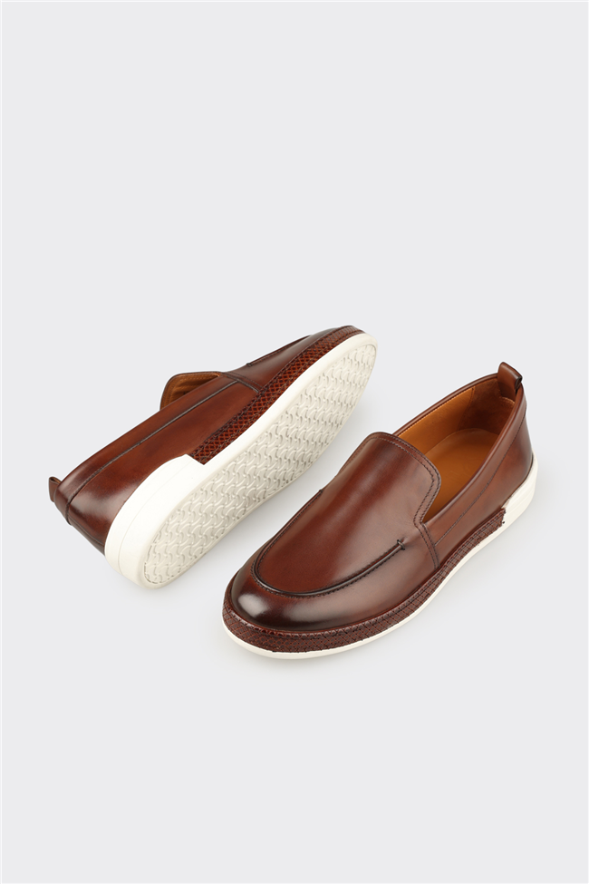 Taba Deri Erkek Günlük Ayakkabı