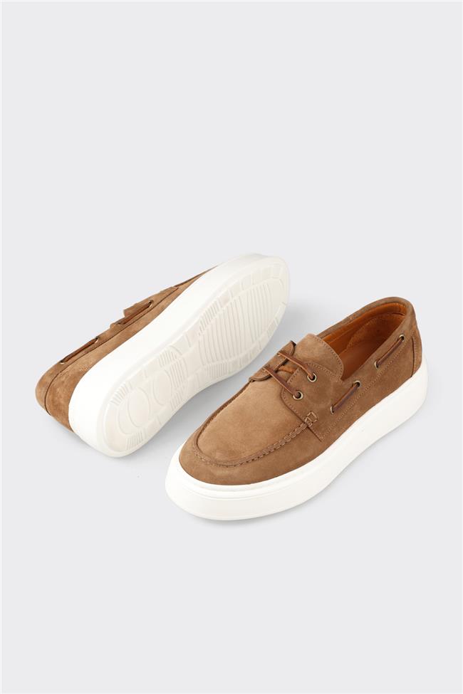 Taba Deri Erkek Günlük Ayakkabı