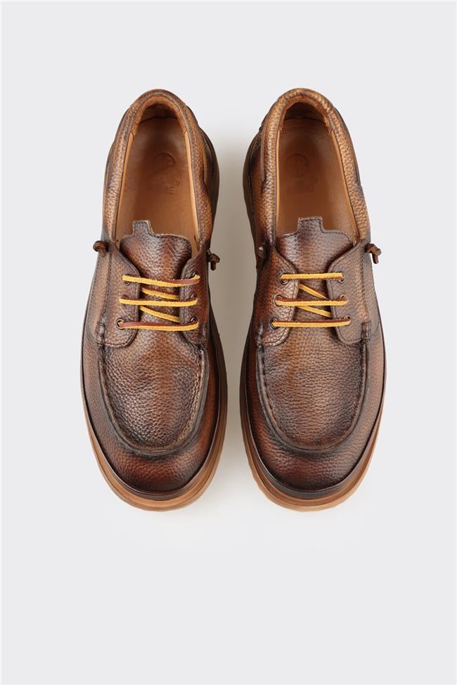 Taba Deri Erkek Günlük Ayakkabı