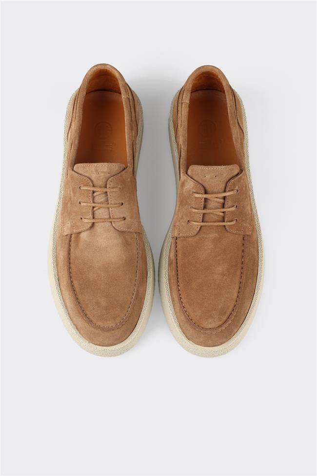 Taba Deri Erkek Günlük Ayakkabı