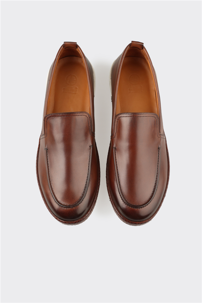 Taba Deri Erkek Günlük Ayakkabı