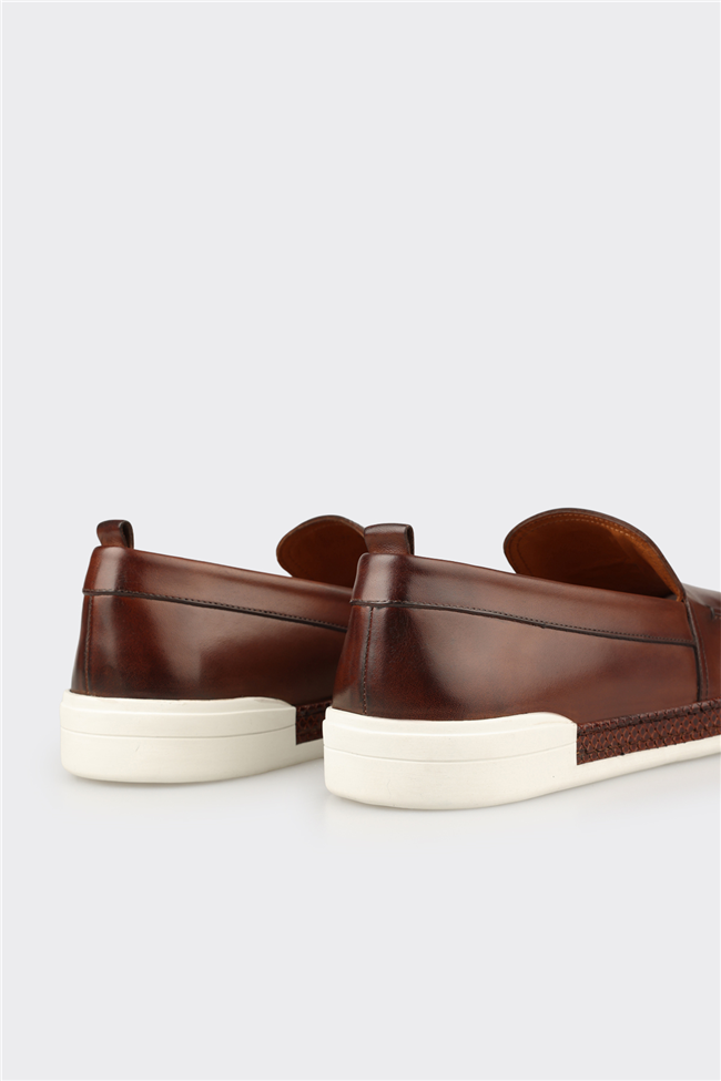 Taba Deri Erkek Günlük Ayakkabı