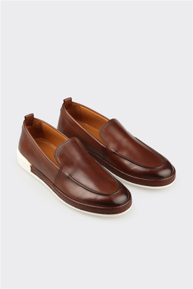 Taba Deri Erkek Günlük Ayakkabı