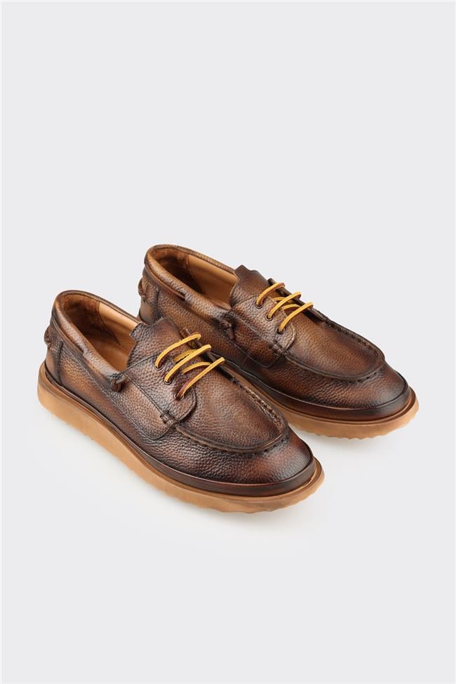 Taba Deri Erkek Günlük Ayakkabı