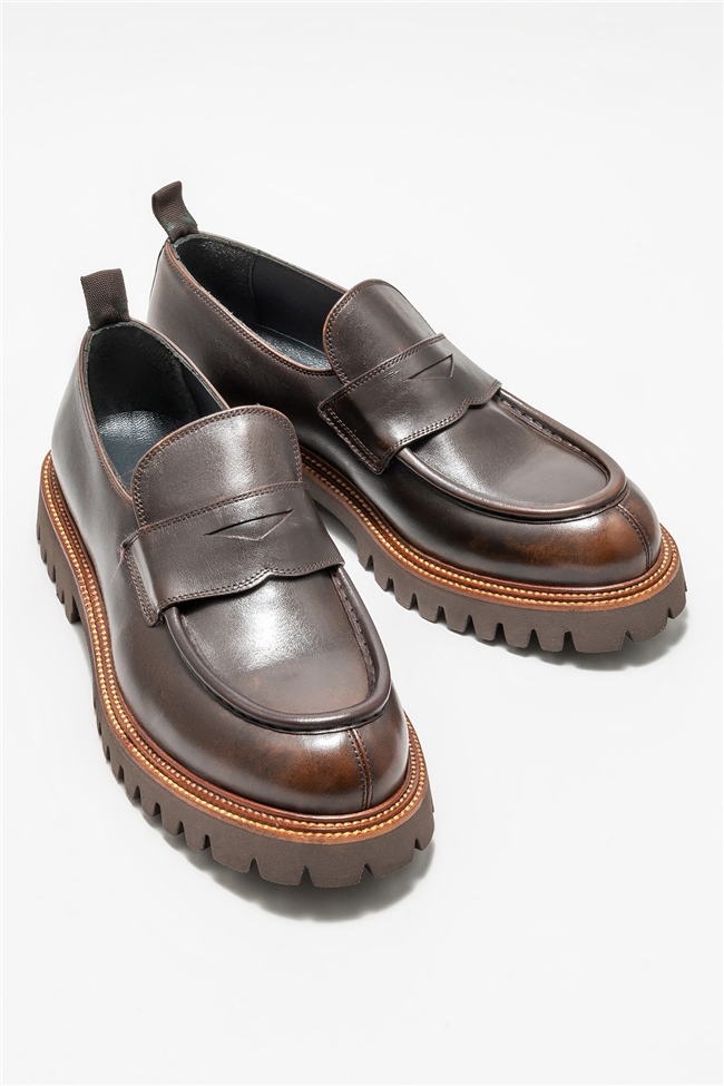 Taba Deri Erkek Günlük Loafer