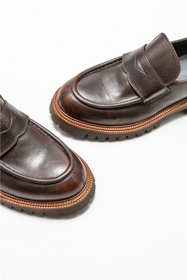 Taba Deri Erkek Günlük Loafer