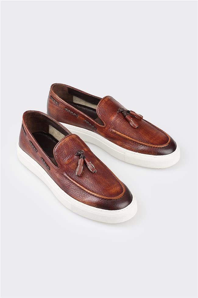 Taba Deri Erkek Loafer