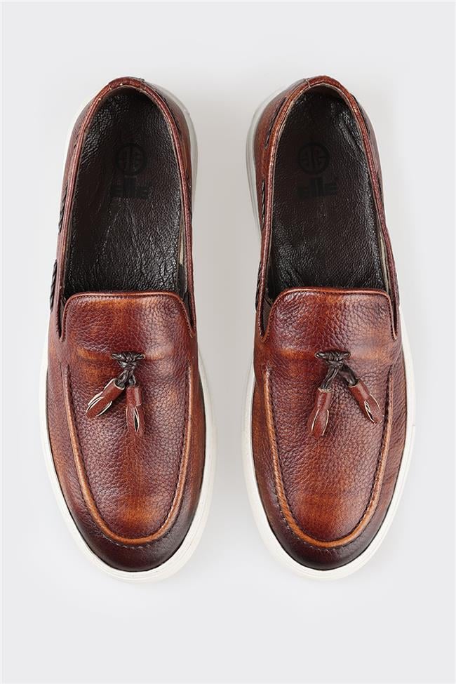 Taba Deri Erkek Loafer