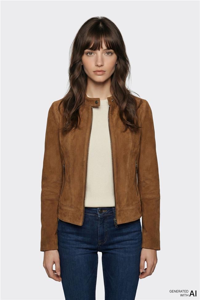 Taba Deri Kadın Ceket