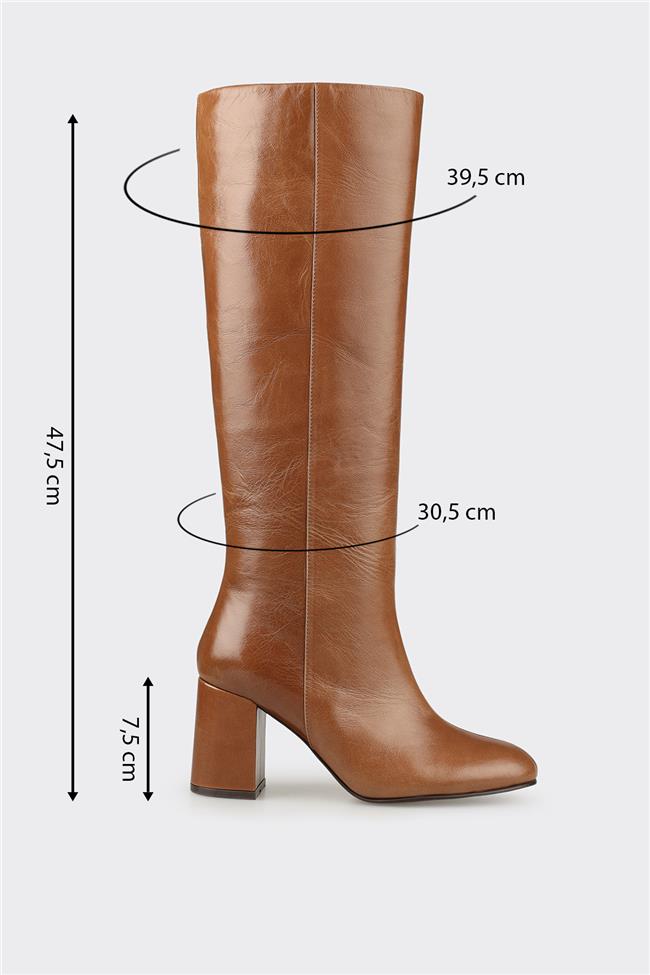 Taba Deri Kadın Çizme