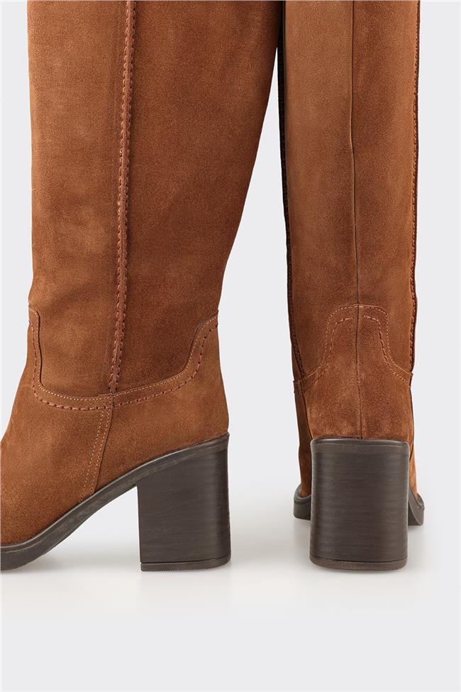 Taba Deri Kadın Çizme