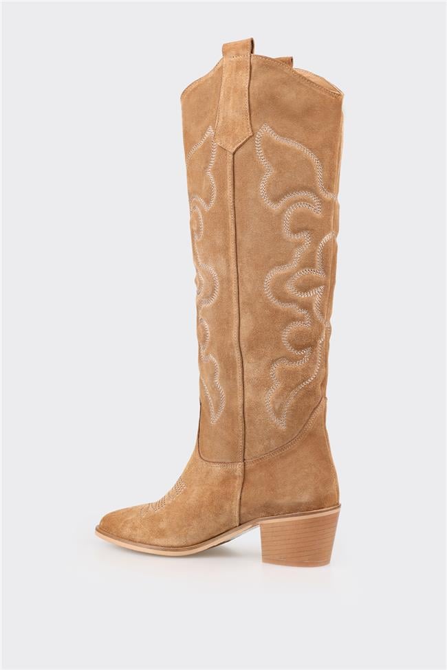 Taba Deri Kadın Çizme