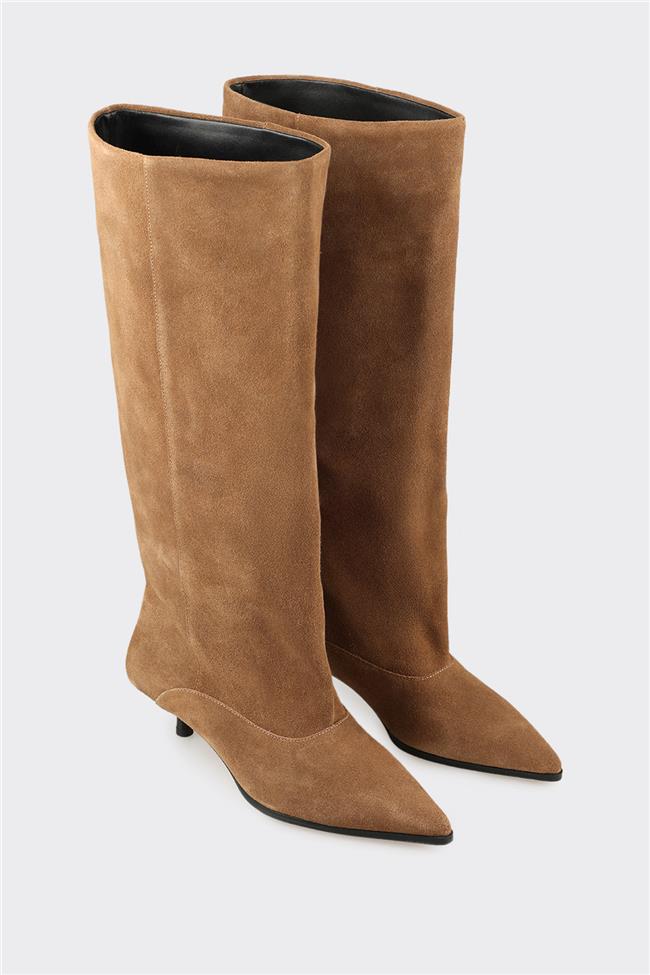 Taba Deri Kadın Çizme