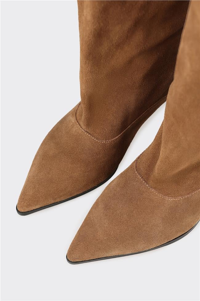 Taba Deri Kadın Çizme