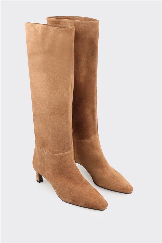 Taba Deri Kadın Çizme