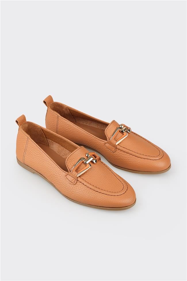 Taba Deri Kadın Günlük Ayakkabı