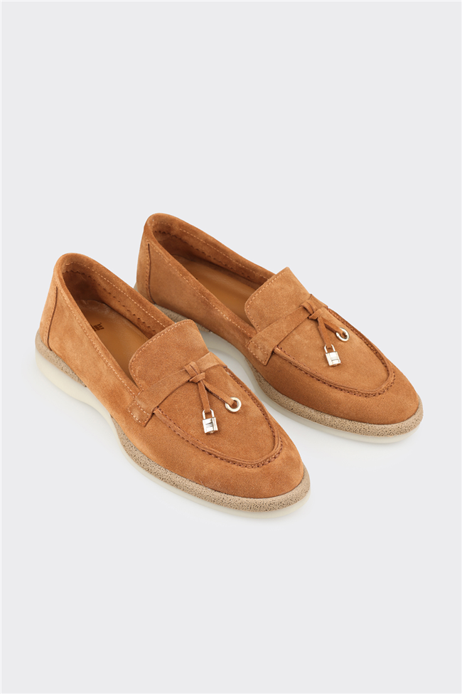 Taba Deri Kadın Günlük Ayakkabı