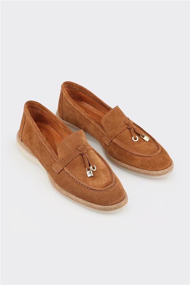 Taba Deri Kadın Günlük Ayakkabı