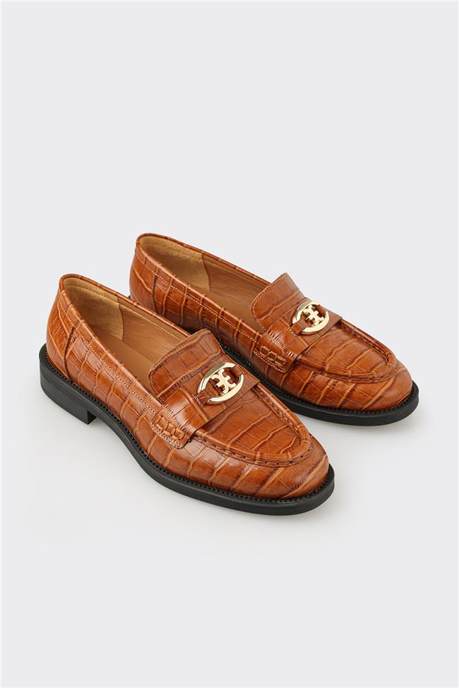 Taba Deri Kadın Günlük Ayakkabı