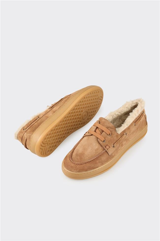 Taba Deri Kadın Günlük Ayakkabı