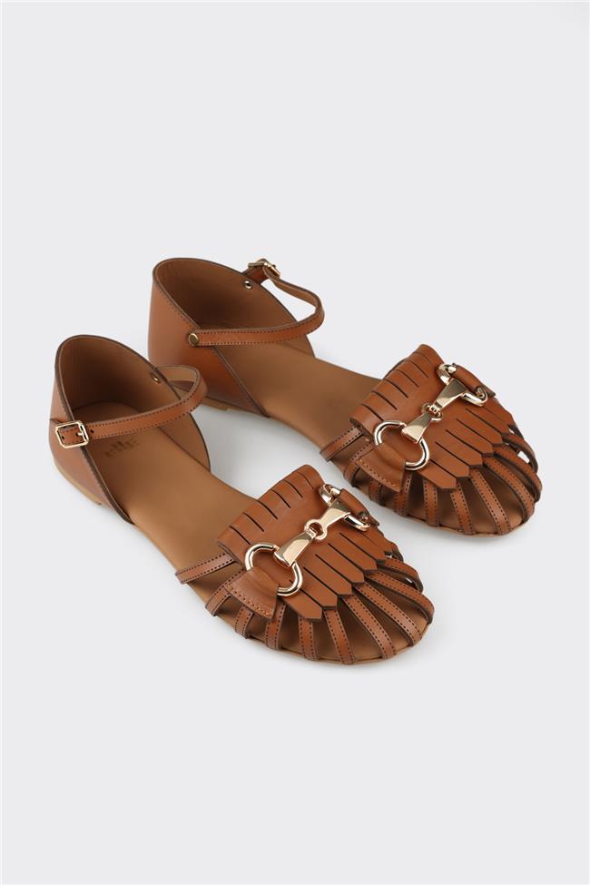 Taba Deri Kadın Günlük Ayakkabı