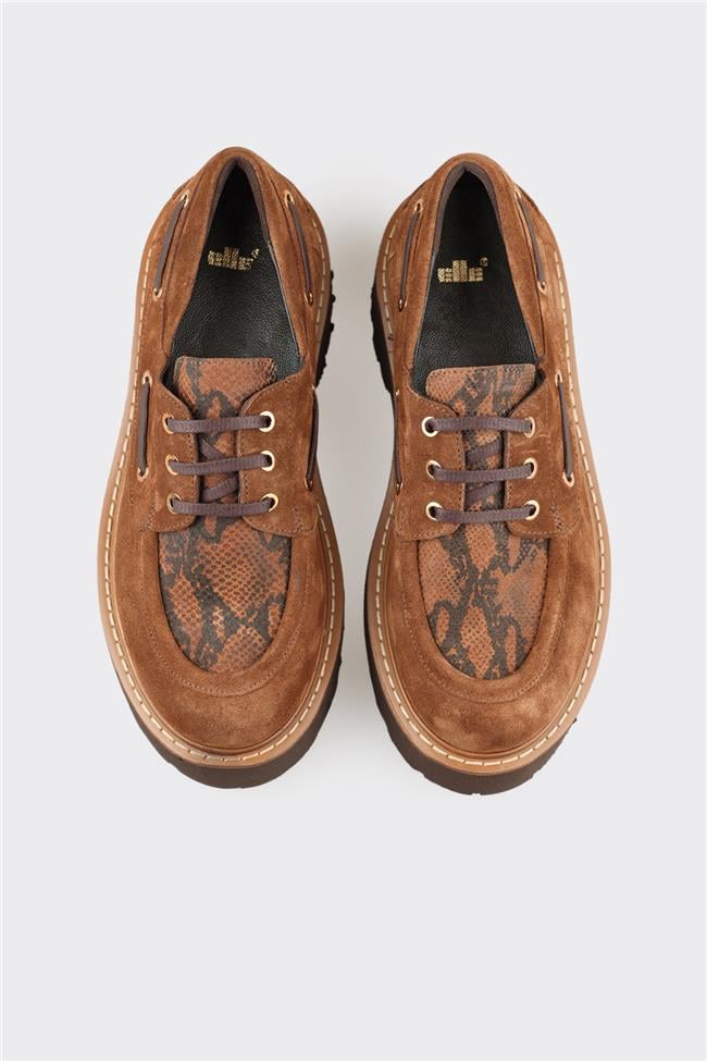 Taba Deri Kadın Günlük Ayakkabı