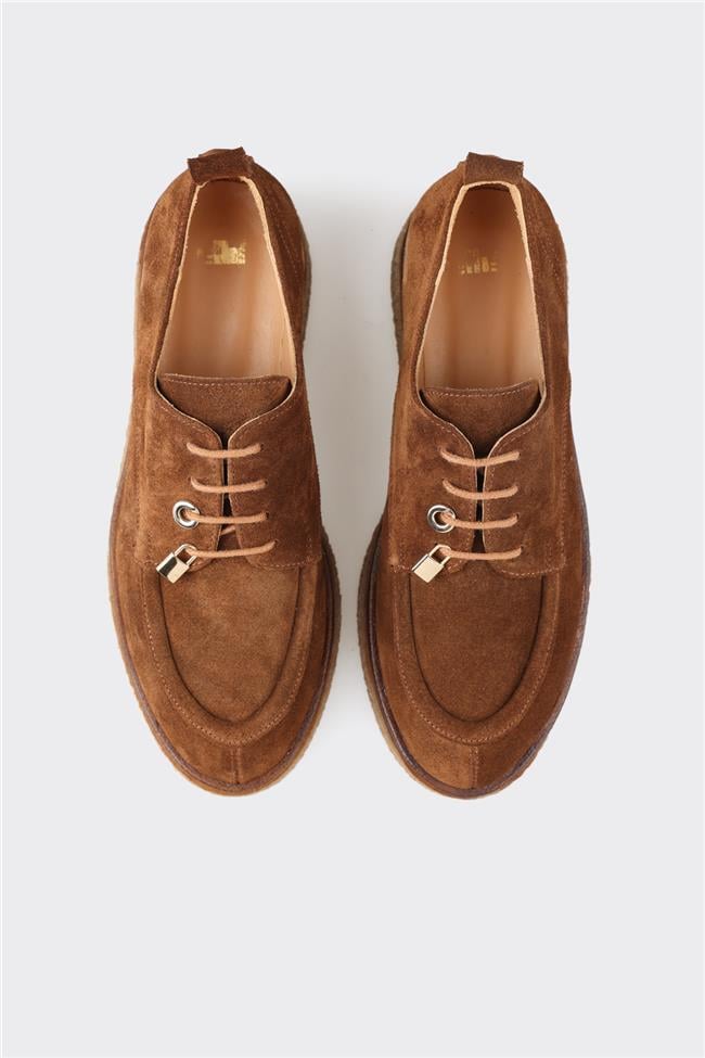 Taba Deri Kadın Günlük Ayakkabı