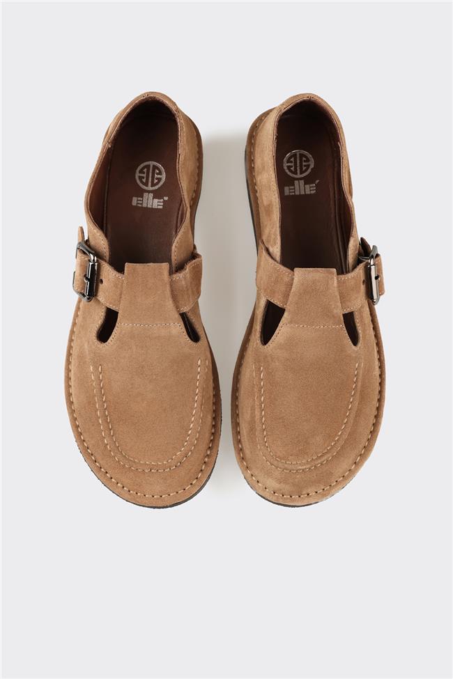 Taba Deri Kadın Günlük Ayakkabı