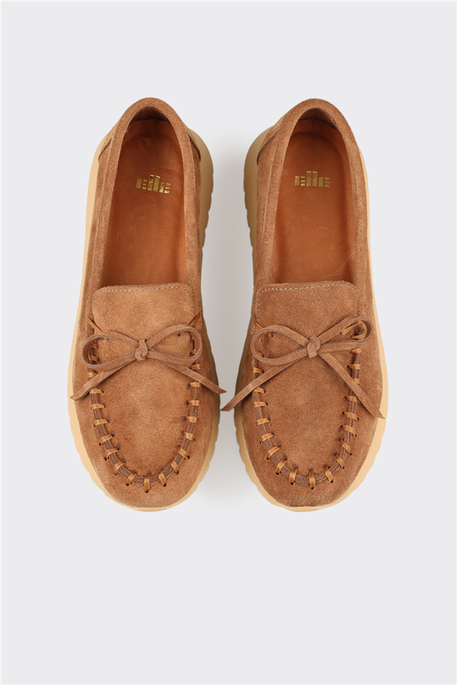 Taba Deri Kadın Günlük Ayakkabı