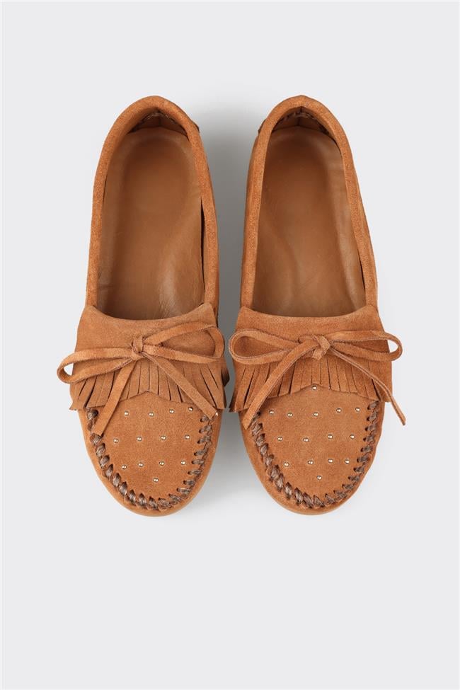 Taba Deri Kadın Günlük Ayakkabı