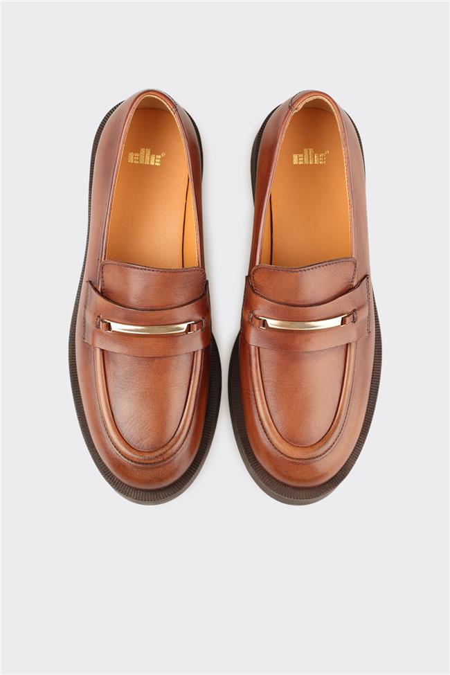 Taba Deri Kadın Günlük Ayakkabı