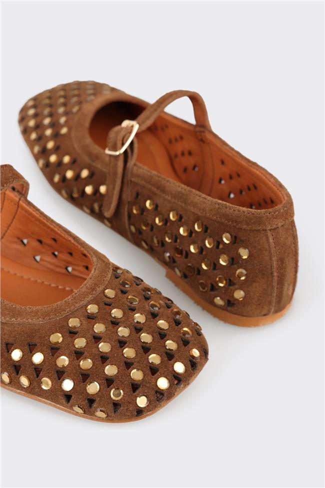 Taba Deri Kadın Günlük Ayakkabı