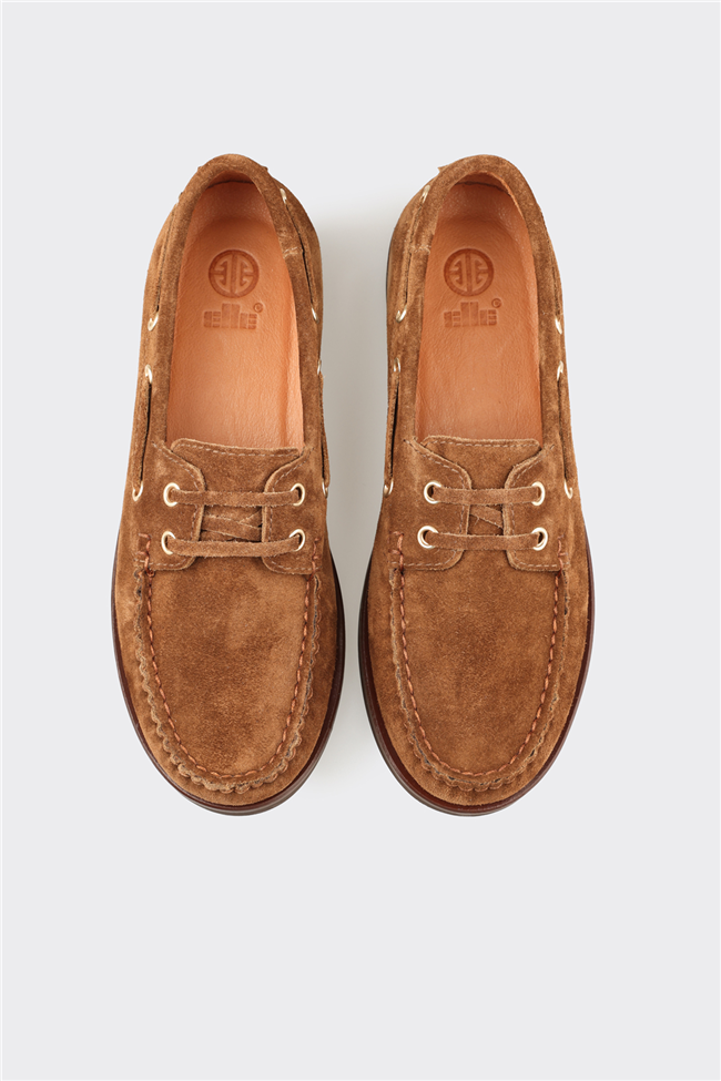 Taba Deri Kadın Günlük Ayakkabı