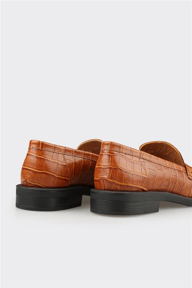 Taba Deri Kadın Günlük Ayakkabı