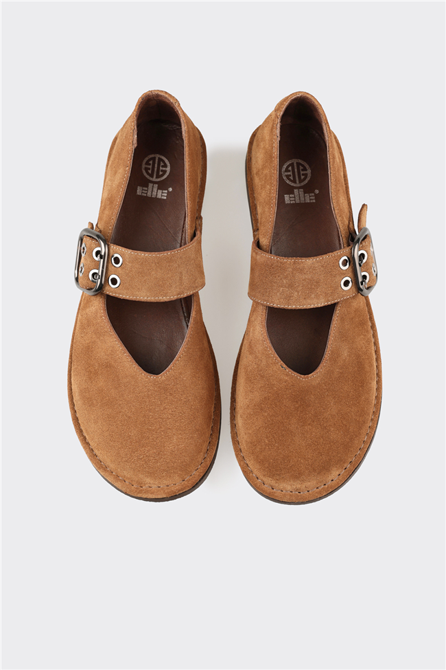 Taba Deri Kadın Günlük Ayakkabı