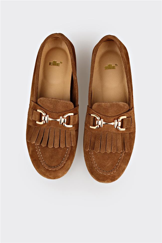 Taba Deri Kadın Günlük Ayakkabı