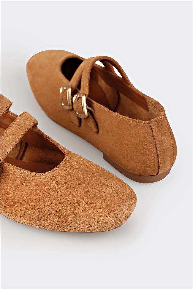 Taba Deri Kadın Günlük Ayakkabı