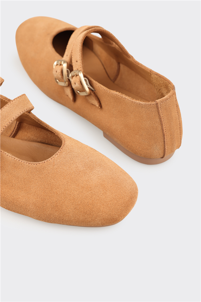 Taba Deri Kadın Günlük Ayakkabı