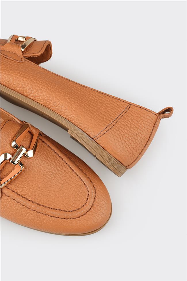 Taba Deri Kadın Günlük Ayakkabı