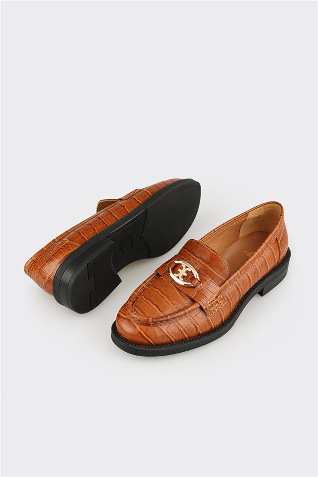 Taba Deri Kadın Günlük Ayakkabı