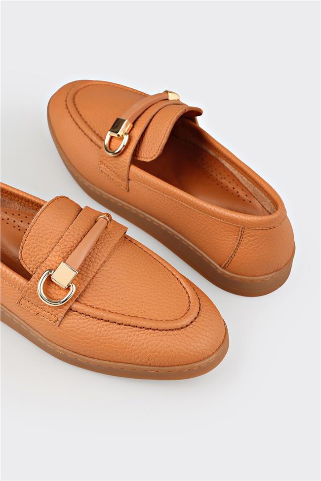 Taba Deri Kadın Günlük Ayakkabı