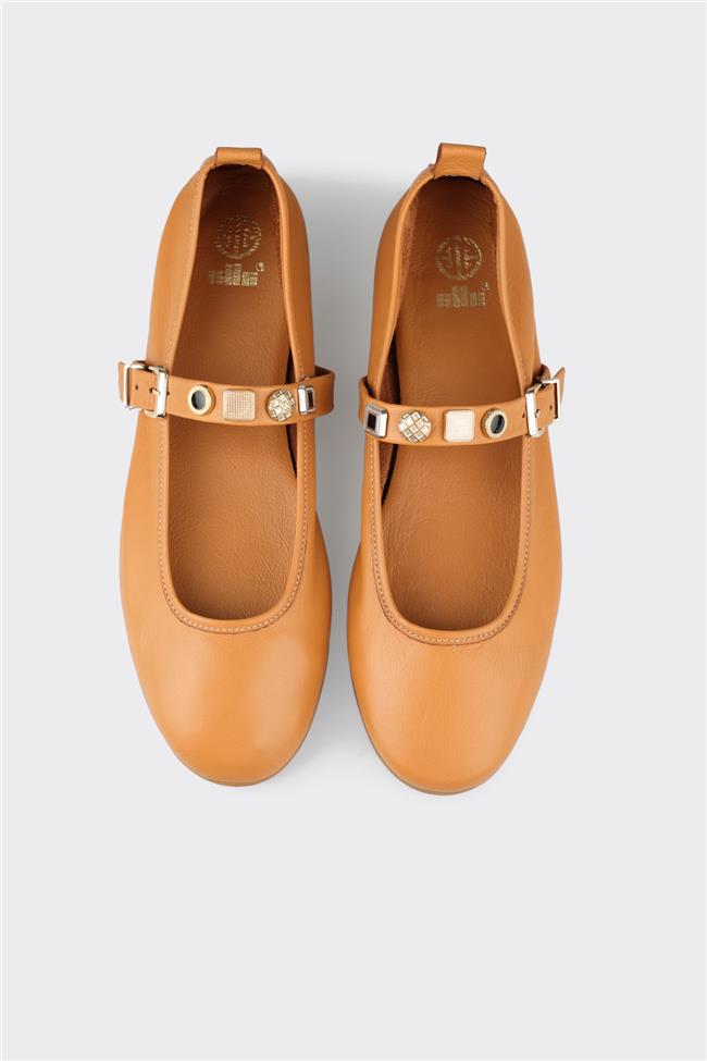 Taba Deri Kadın Günlük Ayakkabı