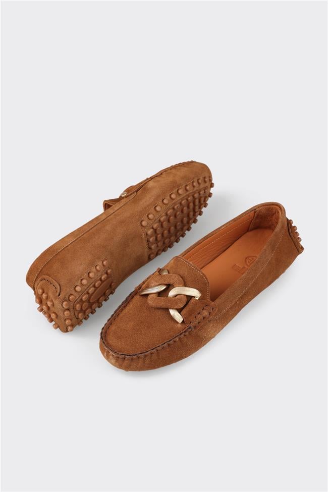 Taba Deri Kadın Günlük Ayakkabı