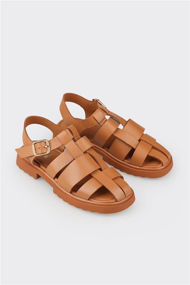 Taba Deri Kadın Günlük Ayakkabı