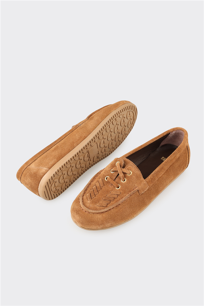 Taba Deri Kadın Günlük Ayakkabı