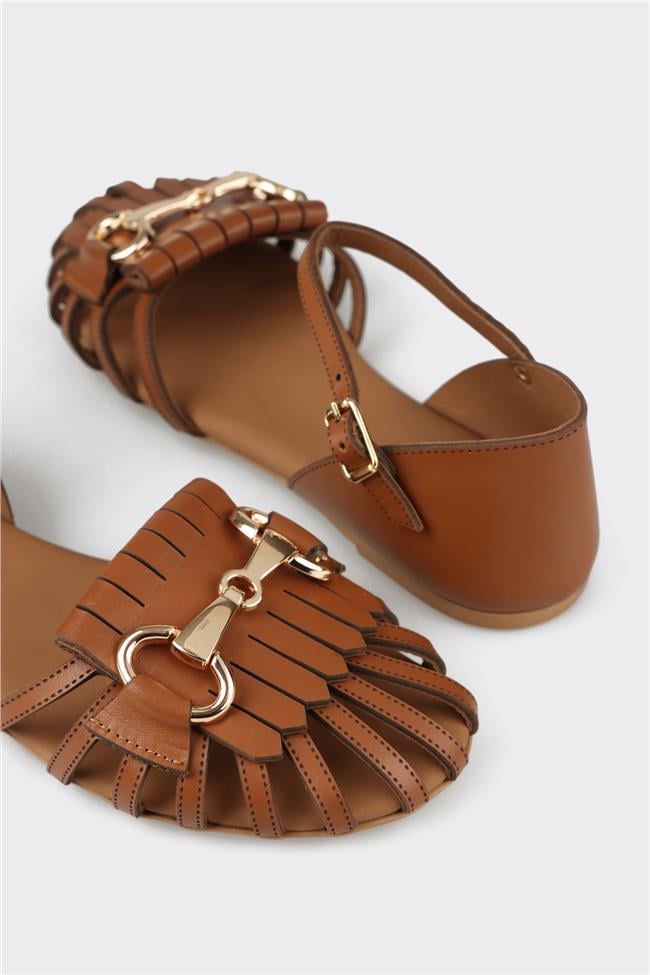 Taba Deri Kadın Günlük Ayakkabı