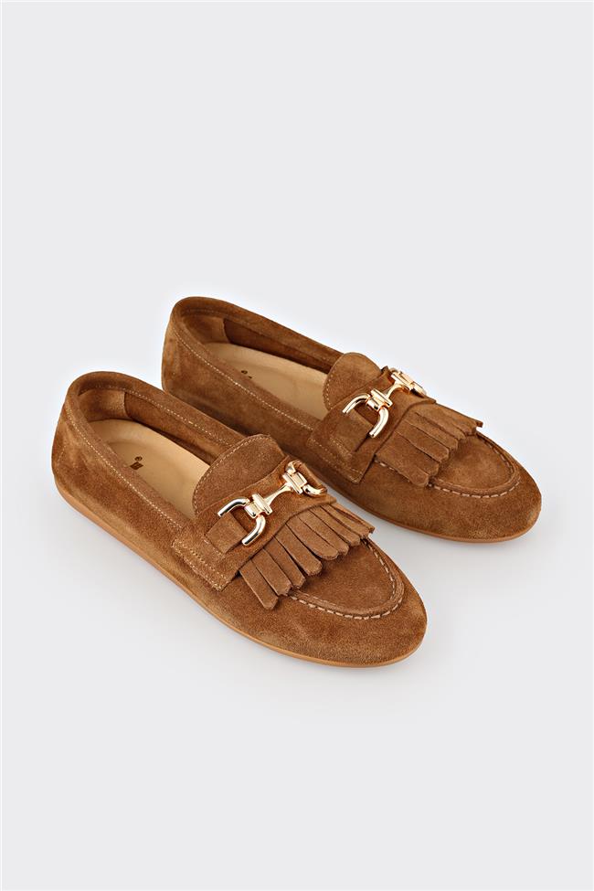 Taba Deri Kadın Günlük Ayakkabı